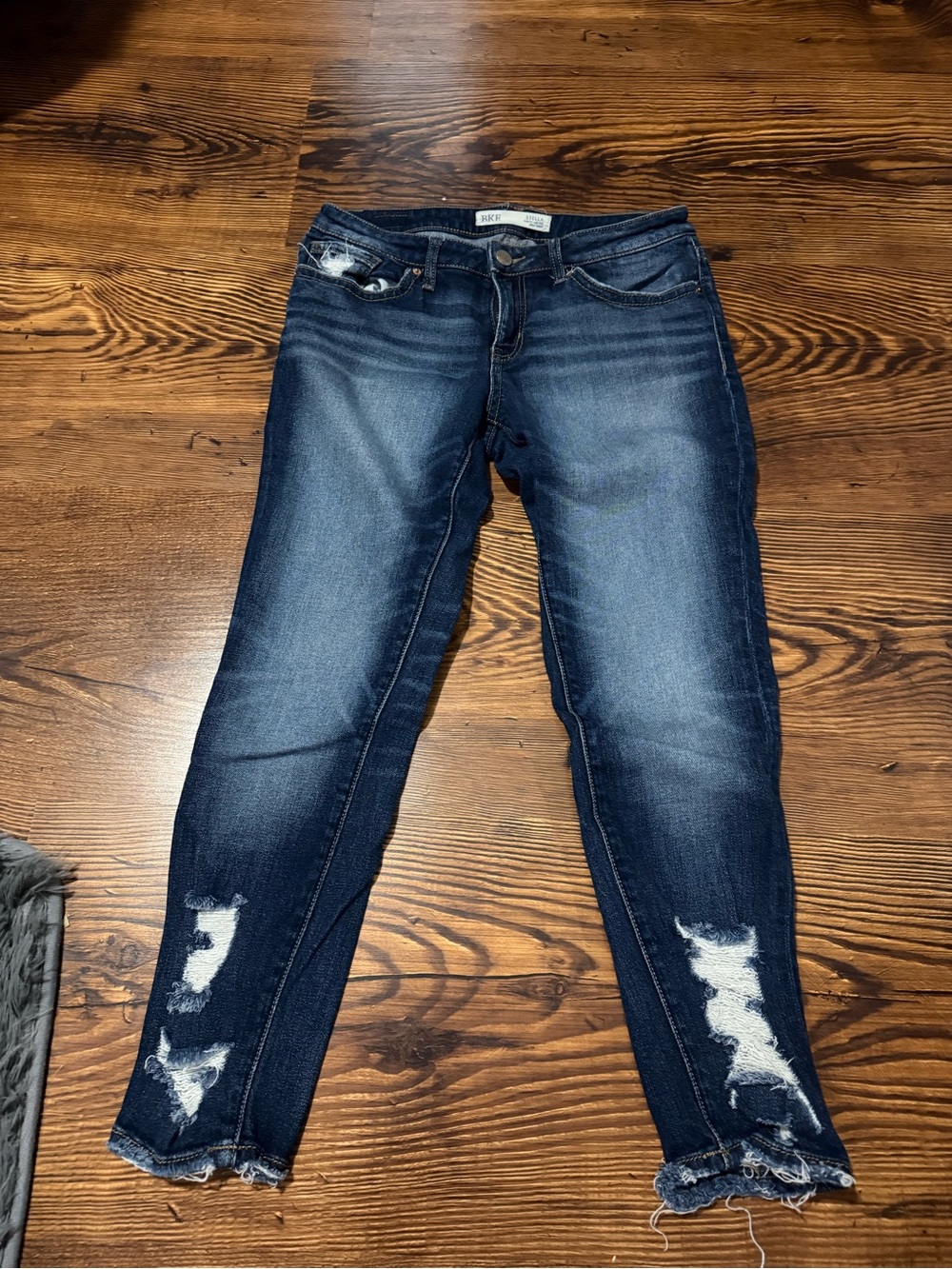 BKE Dark Blue Distressed Women’s Skinny Jeans